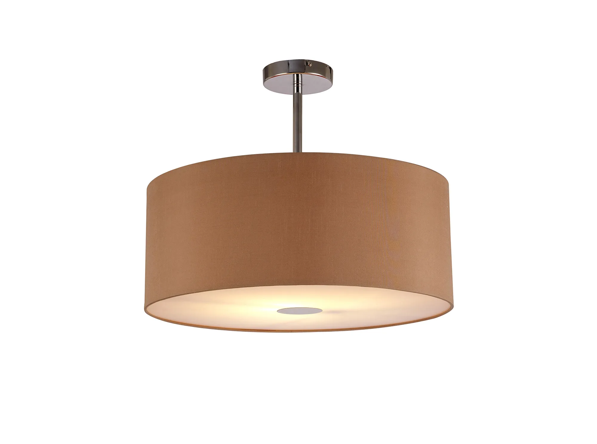 Baymont 50cm Semi Flush 1 Light Polished Chrome, Antique Gold/Ruby, Frosted Diffuser
